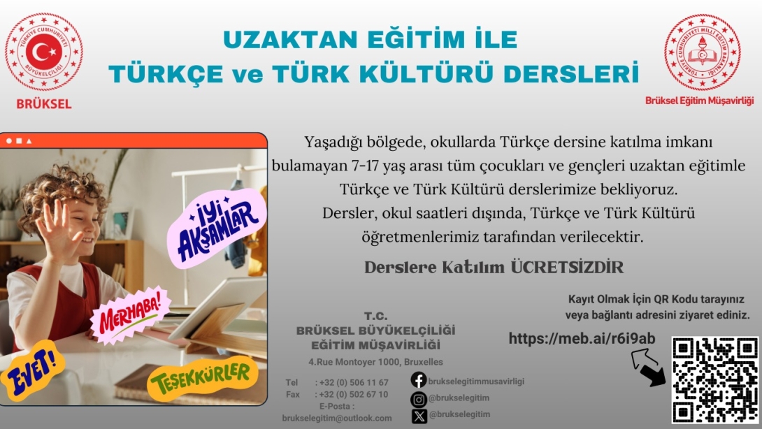 Uzaktan Eğitim ile Türkçe ve Türk Kültürü Dersleri Başlıyor!